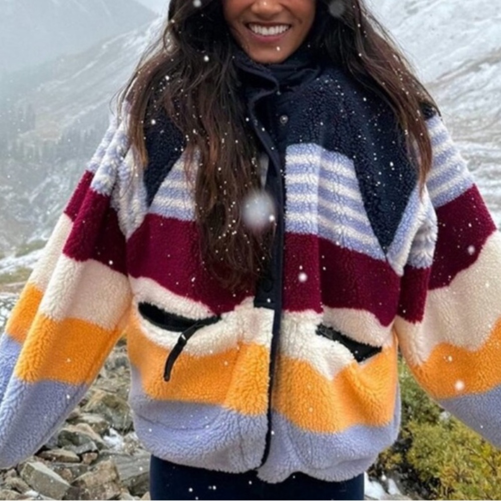Free People Movement colorful color block ski jacket